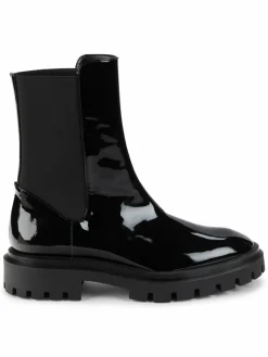 Stuart Weitzman Coated Leather Trim Chelsea Boots