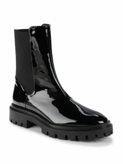 Stuart Weitzman Coated Leather Trim Chelsea Boots
