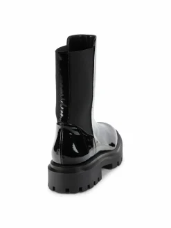 Stuart Weitzman Coated Leather Trim Chelsea Boots