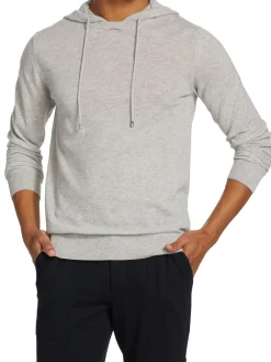 Saks Fifth Avenue Cashmere|Collection Lightweight Cashmere Hoodie Oyster