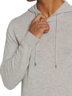 Saks Fifth Avenue Cashmere|Collection Lightweight Cashmere Hoodie Oyster