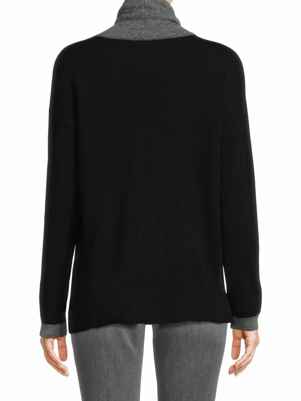 Women Amicale Colorblock Cashmere Hooded Sweater