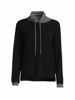 Women Amicale Colorblock Cashmere Hooded Sweater