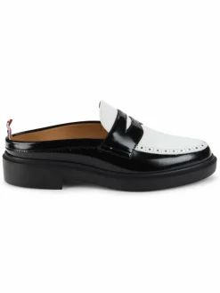 Thom Browne Colorblock Patent Leather Penny Mules