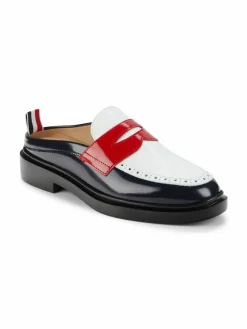 Thom Browne Colorblock Patent Leather Penny Mules