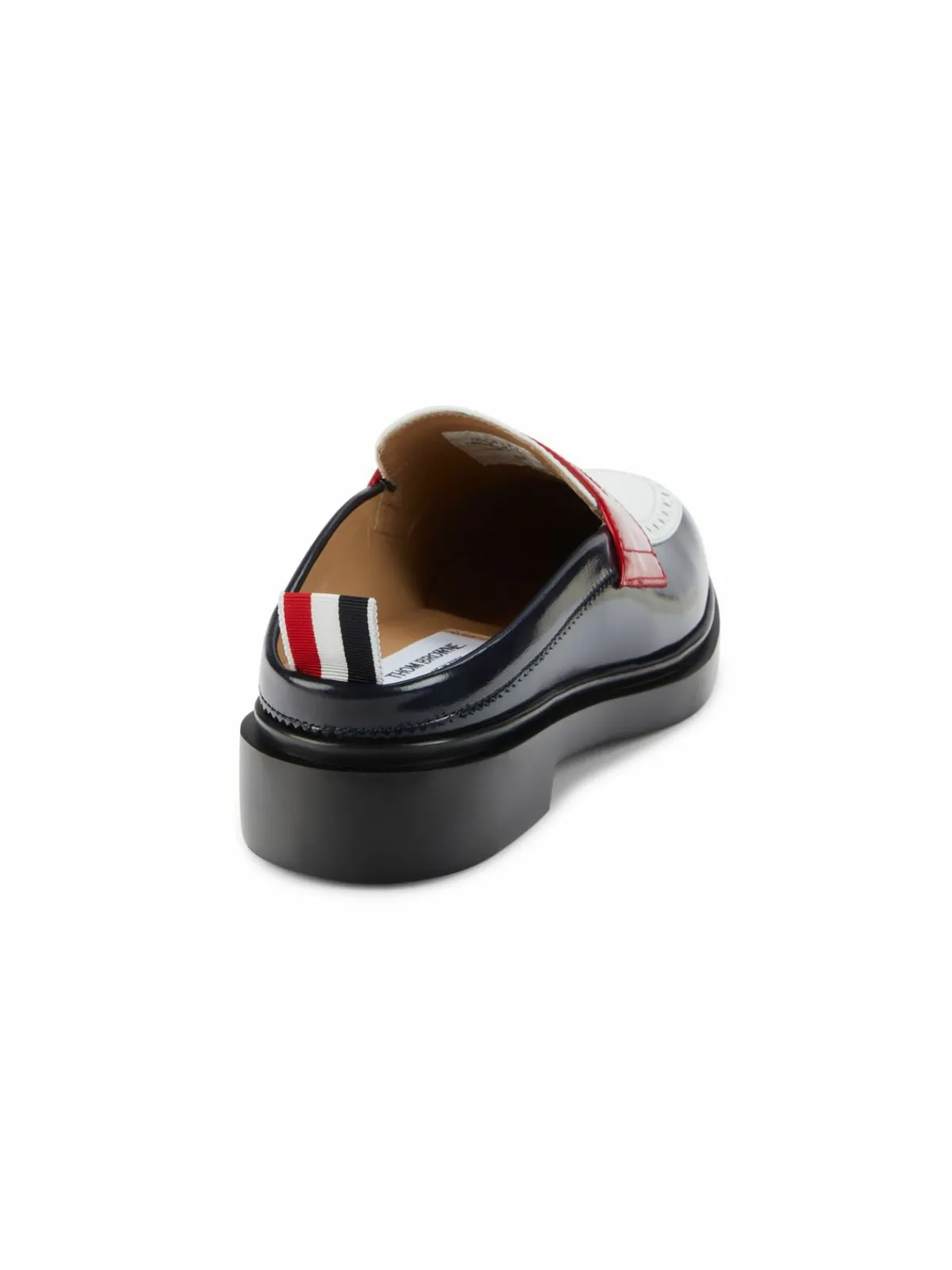 Thom Browne Colorblock Patent Leather Penny Mules