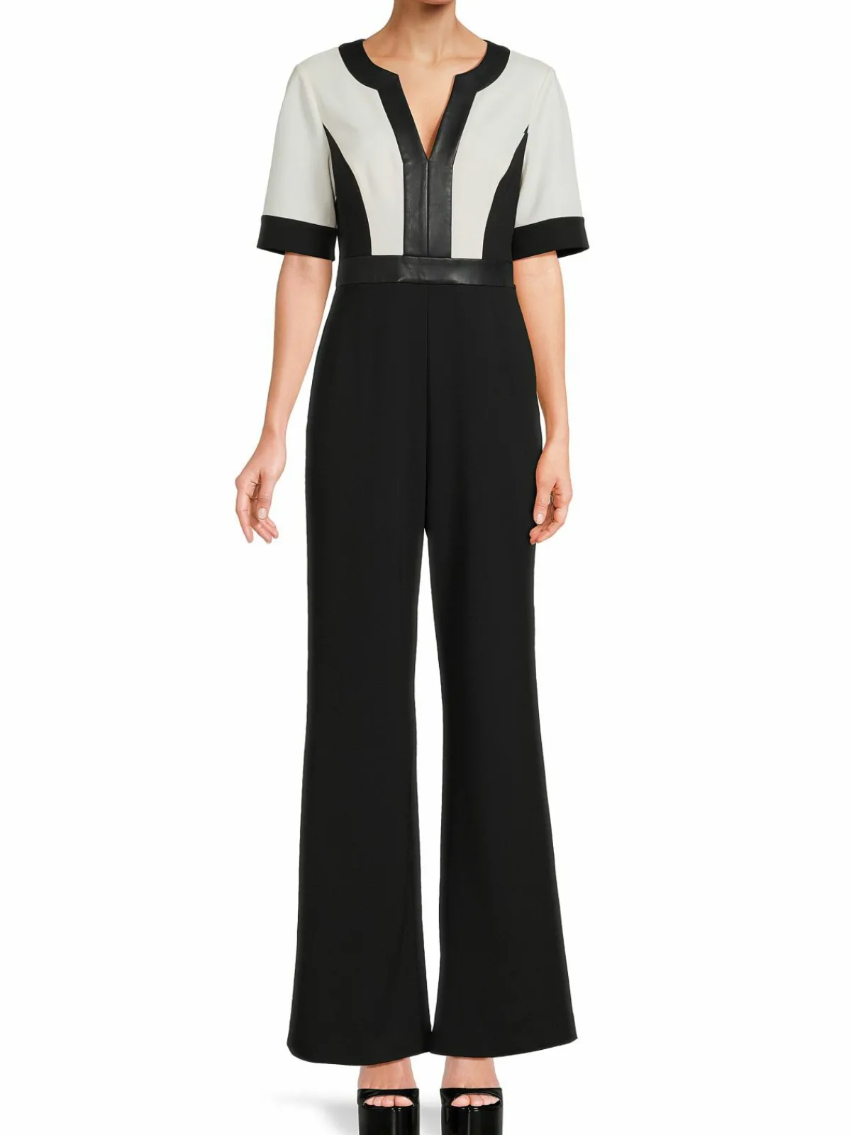 Women Focus by Shani Colorblock Splitneck Jumpsuit