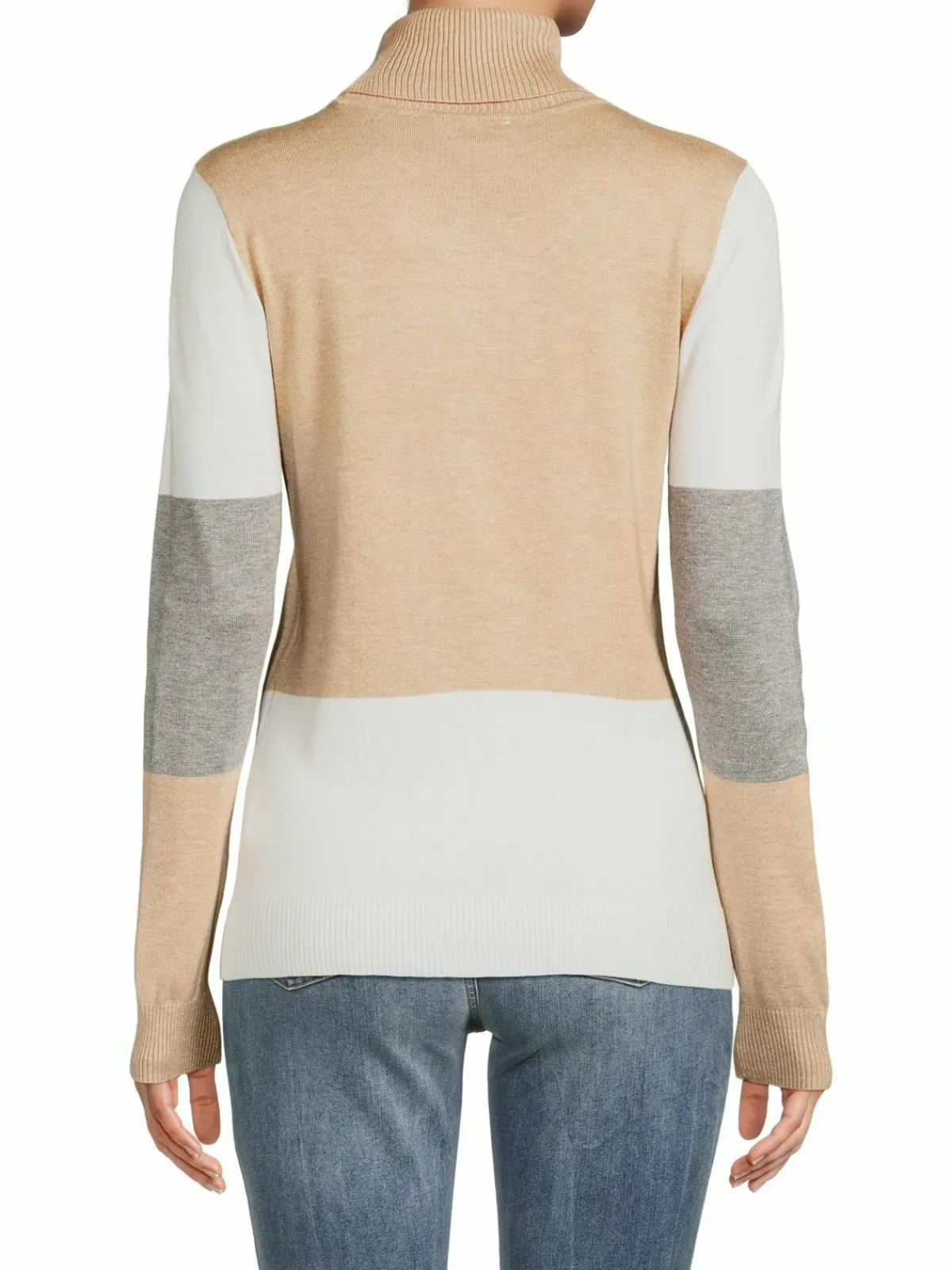 Women Calvin Klein Colorblock Turtleneck Sweater