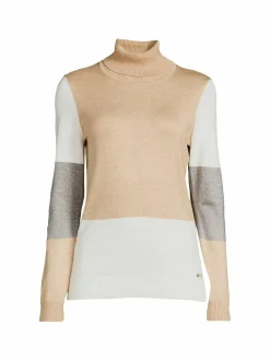 Women Calvin Klein Colorblock Turtleneck Sweater