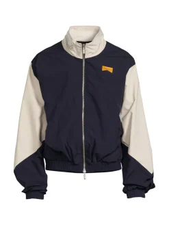 R H U D E Coats & Jackets|Colorblocked Logo Jacket Navy