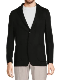 Samuelsohn Blazers & Sportcoats|Contemporary Fit Solid Wool Sportcoat Black