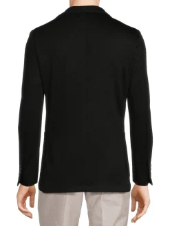 Samuelsohn Blazers & Sportcoats|Contemporary Fit Solid Wool Sportcoat Black