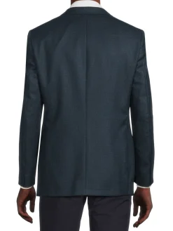 Samuelsohn Blazers & Sportcoats|Contemporary Fit Textured Wool Jacket Blue
