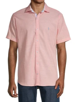 TailorByrd Casual Button-Down Shirts|Contrast Short-Sleeve Button-Down Shirt