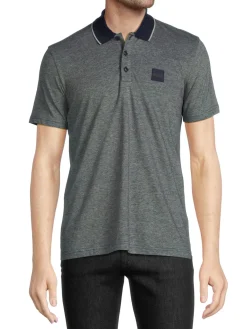BOSS Polos|Contrast Tipped Polo Navy