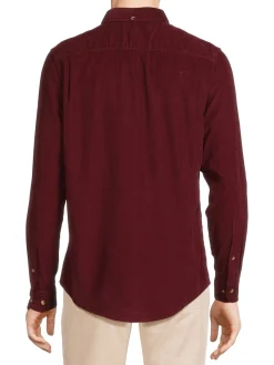 Heritage Report Collection Casual Button-Down Shirts|Corduroy Button Down Shirt Burgundy