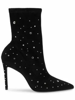 Stuart Weitzman Cosmic Crystal Suede Sock Booties