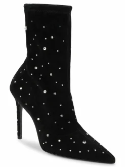 Stuart Weitzman Cosmic Crystal Suede Sock Booties