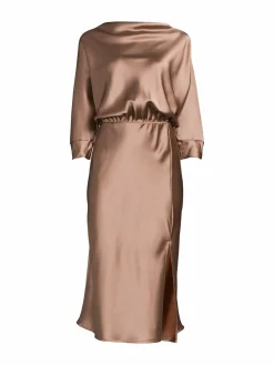 Women Renee C. Cowlneck Satin Midi Dress