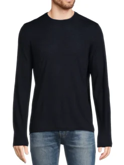 Bruno Magli Loungewear, Sleepwear & Robes|Crewneck Merino Wool Tipped Sweater