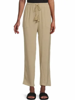 Women H Halston Crinkle Straight Leg Pants