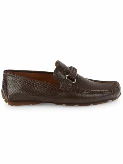 Donald J Pliner Croc Embossed Leather Loafers