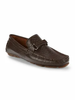 Donald J Pliner Croc Embossed Leather Loafers