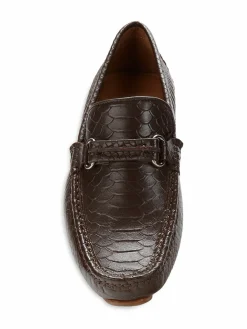 Donald J Pliner Croc Embossed Leather Loafers