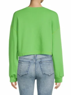 Women Something Navy Cropped Crewneck Sweatshirt