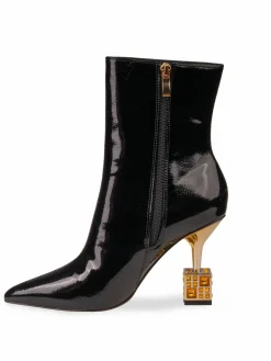 Lady Couture Crown Sculpture Heel Ankle Boots