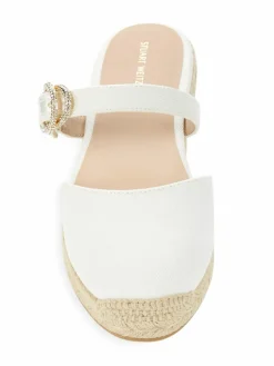 Stuart Weitzman Crystal Buckle Espadrilles