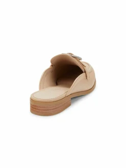 Stuart Weitzman Crystal Buckle Leather Mules