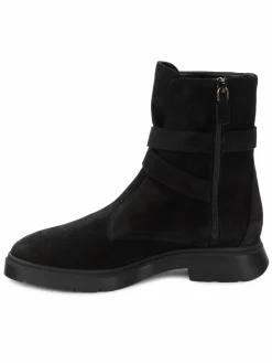 Stuart Weitzman Crystal Buckle Suede Ankle Boots