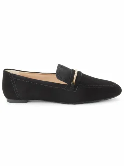 Stuart Weitzman Crystal Deco Suede Loafers