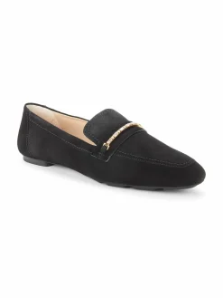 Stuart Weitzman Crystal Deco Suede Loafers