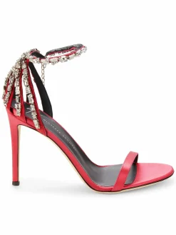 Giuseppe Zanotti Crystal-Embellished Leather High-Heel Sandals