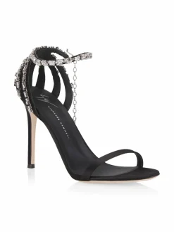 Giuseppe Zanotti Crystal-Embellished Leather High-Heel Sandals