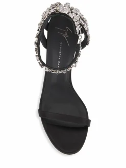 Giuseppe Zanotti Crystal-Embellished Leather High-Heel Sandals