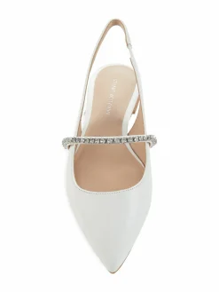 Stuart Weitzman Crystalline Leather Slingback Flats