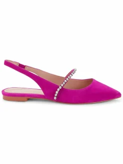 Stuart Weitzman Crystalline Slingback Suede Flats