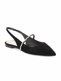 Stuart Weitzman Crystalline Slingback Suede Flats