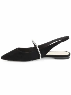 Stuart Weitzman Crystalline Slingback Suede Flats