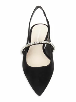Stuart Weitzman Crystalline Slingback Suede Flats