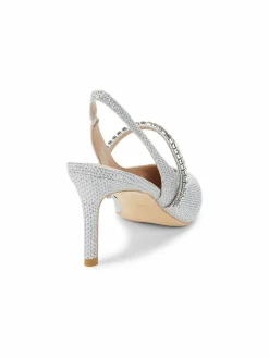 Stuart Weitzman Crystalne Slingback Mesh Pumps
