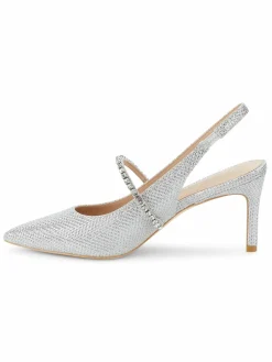 Stuart Weitzman Crystalne Slingback Mesh Pumps