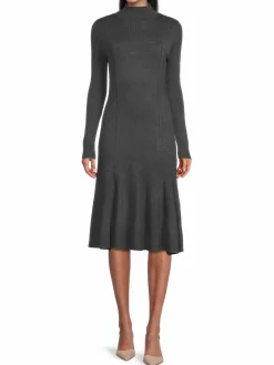 Women Donna Karan Cut Out Knit Cashmere Blend Midi Dress