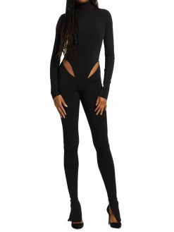 Women LaQuan Smith Cut Out Turtleneck Jumpsuit