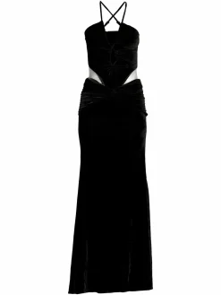 Women PatBO Cutout Velvet Maxi Dress