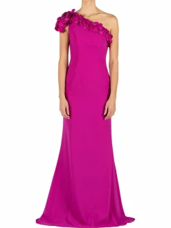 Women Rene Ruiz Collection 3D Floral Applique One Shoulder Gown