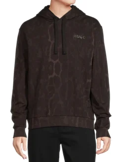 HUGO Sweatshirts & Hoodies|Daglion Animal Print Logo Hoodie Black